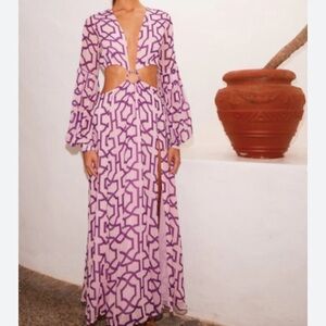 ALEXANDRA MIRO- Saphira Cut-out Dress in Crepe de Chine